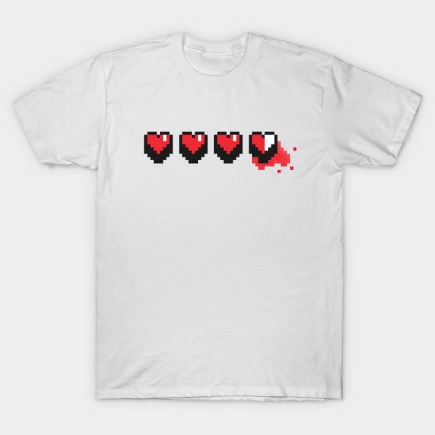 Heart Container T-shirt (8-bit hearts) T-Shirt by ControllerGeek